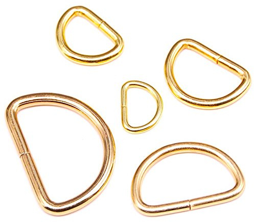 Swpeet 120 pz assortiti multiuso metallo D anello semicircolare con anello a D per Hardware Bags anello mano DIY accessori – 1/5,1 cm , 5/20,3 cm, 3/10,2 cm, 2,5 cm, 5/10,2 cm Old Skool Pro