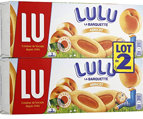 Biscuits abricot BARQUETTE DE LU les 2 boites de 120 g