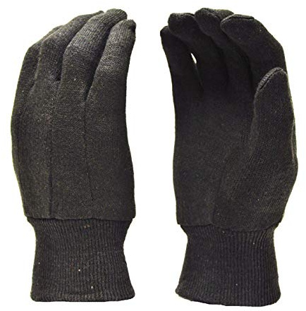 Heavy Weight 9OZ. Cotton Brown Jersey Work Gloves, Knit Wrist, Sold by Dozen (12-Pairs) - X-Large