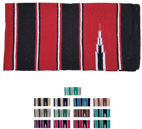 NETPROSHOP Navajo Westerndecke Baumwolle Sattelunterlage Satteldecke, Farbe:Schwarz/Rot