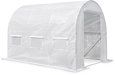 Garden Point | Tunnel di lamina | 2 x 4 x 2 m | Bianco | Foglio di casa | Tenda Serra | Stagnola per piante | Pomodoro in serra