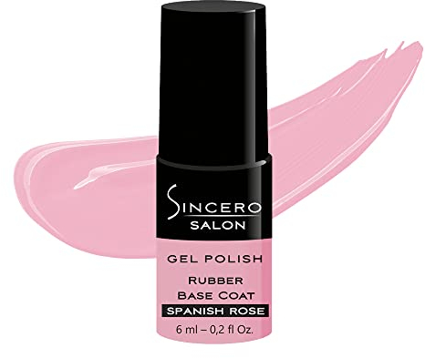 Sincero Salon - Rubber Base Gel Spanish Rose - Nagelhärter - UV Gel Nagellack für Nagelschutz und Beschädigte Nägel - Maniküre