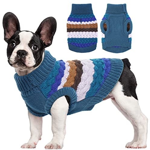 Kuoser Warm Hundepullover, Hundepullover Kleine Hunde, Hundepullover Mittelgroße Hunde, Hundepullover Fleece, Hunde Kleidung Für Kleine Hunde,Winter Hundepullover Blau XS