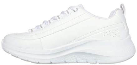 Skechers Arch Fit 2.0 Star Bound - Tenis para Mujer, Piel Blanca y Ribete Plateado, 39 EU