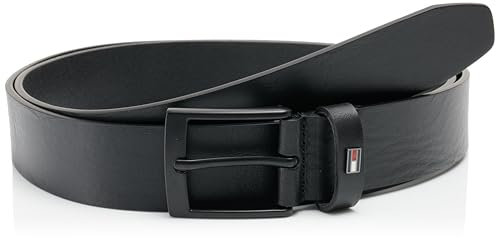 Tommy Hilfiger Herren Gürtel Adan 3,5 cm Ledergürtel, Schwarz (Black), 125 cm