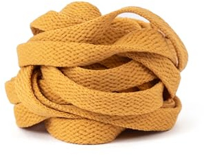 GBG Goods - Lacets plats - Largeur 8 mm - Convient pour les chaussures et les baskets, Jaune moutarde, 120