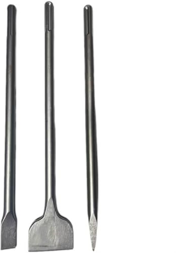 FBANG - Juego de cinceles SDS Max de 3 piezas para trabajos grandes, robustos y de bordes afilados, incluyendo cincel afilado, cincel plano y cincel para azulejos