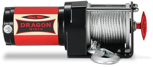 Verricello Elettrico 12V 3000 lbs / 1360 kg DRAGON WINCH Maverick Serie – Argano Elettrico potente 1,4 CV, Cavo in Acciaio 10m per Quad, ATV, UTV, Aratri | Telecomando Senza Fili e Accessori Inclusi
