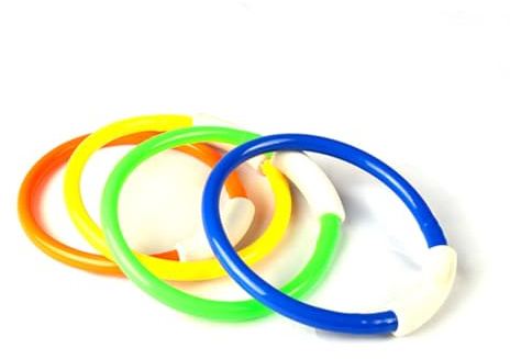 GARVALON Anelli da Immersione per 4 Pezzi Colorati Giocattoli Subacquei per Piscina Addestramento Nuoto Subacqueo Accessori per Giochi Acquatici