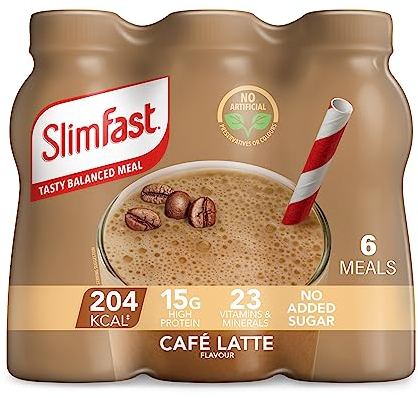 Batido sabor plátano para sustituir comidas de SlimFast, botella de 325 ml, pack de 6
