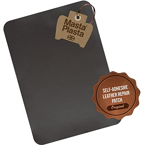 MastaPlasta Original Self-Adhesive Leather Repair Patch - Dark Brown 28cm x 20cm (11in x 8in). Your Instant All-in-One Upholstery-Quality Leather Repair Kit for Sofas, Car Interiors, Bags, Vinyl & DIY