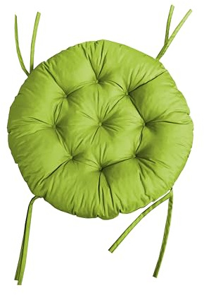 chilly pilley Papasan Cuscino Impermeabile Trapuntato Per La Poltrona In Rattan Cuscino Rotondo Da Giardino Cuscino Per Panca Con Passanti (130 Cm, Verde)