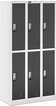 Fromm & Starck Armoire Vestiaire Métallique Casier À Casiers Métal À Clé Star_MCAB_15 (6 Casiers, Capacité 200 kg, Verrouillable, Tôle d'acier Laminée à Froid, 12 Clés)