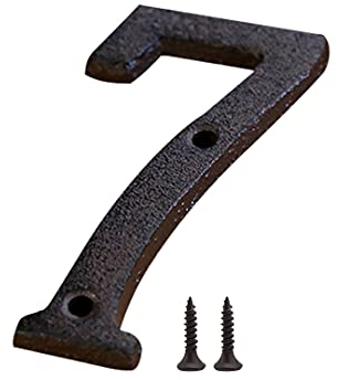 Zayookey Numero Civico Esterno Numeri di Porta in Ghisa Numero Indirizzo Metal House Numbers Porte, Pareti, Indirizzi di Casa (Numero 7)