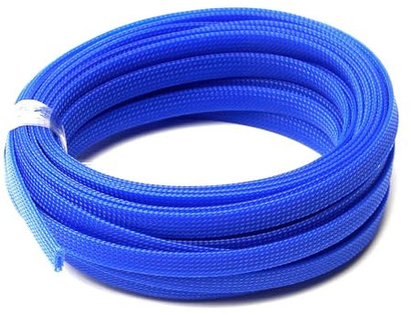 Heyiarbeit 10m/32.8ft PET Expandable Braid Cable Sleeving Flexible Wire Mesh Sleeve Blue 6mm