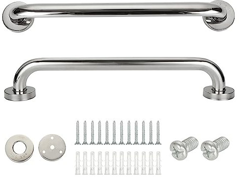 GOYADA Lot de 2 Barre d'appui de Douche 40 cm, Barres d'appui de Salle de Bain en Acier Inoxydable SUS 304, Poignée Salle de Bain Sécurité, Poignée de Baignoire Murale pour Douche, Salle de Bain, WC