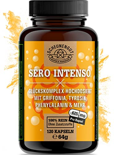 ENERGIESCHUB® Energie-Motivation-Fokus Kapseln -WICHTIG: Laborgeprüfte +Natürliche Wirkung (keine Chemie) mit Griffonia, L-Thyrosin, Chrom, Phenylalanin, Vitamin B12 I SCHEUNENGUT®