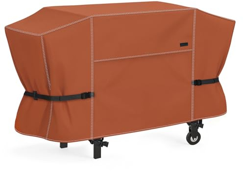 NettyPro Grillskydd, 91 cm, vattentätt, slitstarkt grillöverdrag för Blackstone 36-tum grill och Camp Chef FTG600, 4 brännare, platt topp, brun