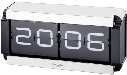 Eichmüller since 1950 Retro Flip Uhr - schwarz Silber