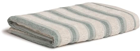 Möve Bohemian Dreams Cross Stripes Handtuch 50 x 100 cm aus 100% Baumwolle, Nature/Tea
