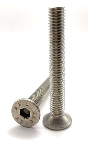 Tornillo M8 x 60 mm cabeza avellanada BTR de acero inoxidable A2 | Ø 8 x 60 mm – M8 x 60 mm | Tornillos FHC de 6 capas huecos (llave allen) ISO 10642 / DIN 7991 | Tornillo inoxidable A2 (V2A/304