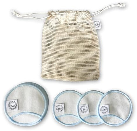 LEBBIO Abschminkpads Waschbar, 20 Stück Wiederverwendbare Wattepads aus Baumwolle mit Wäschesack, Nachhaltig Weich & Schonend Abschminktücher Perfekt für Gesichtsreinigung
