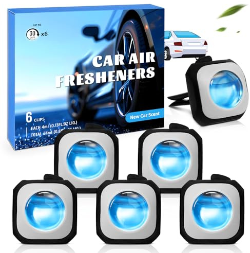 SCENTORINI Car Air Freshener Vent Clip New Car Fragrance 6 Pack 24ml | Adjustable Scent Strength for Daily Commutes, Road Trips and Family Vehicles, Creating a Comfortable Driving Atmosphere