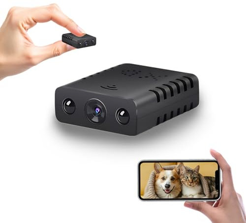 Fuerdich Mini caméra HD WiFi 1080p - Caméra de sécurité d'intérieur compacte avec détection de mouvement et vision nocturne - Observation en direct sur application mobile (005)