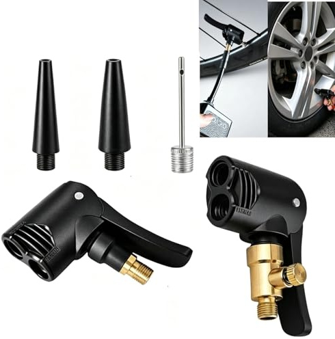 XIKTTK Ventiladapter set för bilventil, cykelventil och bollar | För adapter bilventil till fransk ventil, adapter ventil cykel fransk till bil, SV-ventiladapter, Air Chuck