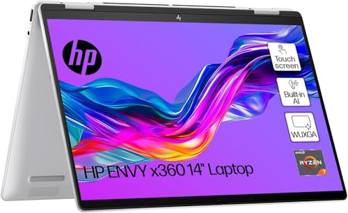 HP Envy x360 14-fa0501sa 14 2-in-1 Laptop | AMD Ryzen 7 8840HS | 16GB RAM | 512GB SSD | 1920 x 1200 Touchscreen | 5MP Webcam | Windows 11 Home | Silver
