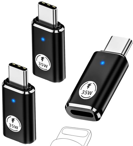SJACXANM 3 Piezas Adaptador Lightning a USB C, 35 W Female Lightning Connector to Male USB C, Carga Rápida PD, Transferencia De Datos Compatible con iPhone 17/16/15 Pro MAX, Galaxy S24/S23, iPad Pro
