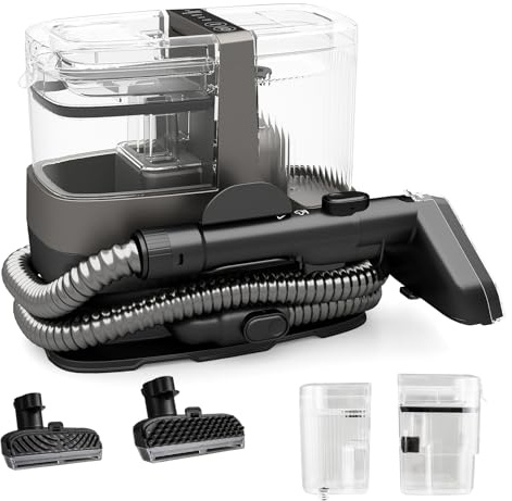 SOARS Shampouineuse Canapé, Aspirateur Nettoyeur 1800W, 17kPa, Flexible 4 en 1, Réservoirs d’Eau Propre/Sale 1,1L+0,9L, Compact et Léger, Shampouineuse pour Canapé, Tapis, Lit, Voiture