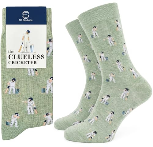 SC Products Funny Cricket Socks Funny Cricket Gifts for Men | Size 6-12 Cotton Rich Mens Novelty Socks Cricketer Accessories | Dad Stocking Fillers Gift for Cricketers