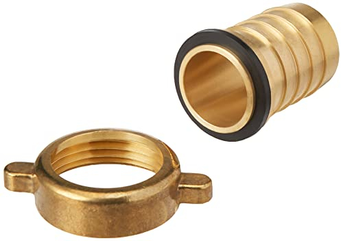Gardena Raccordo a vite per tubo da giardino: presa per rubinetto composta da ghiera e dato in ottone di qualità, filetto 33.3 mm (G 1 pollice), per tubi da 25 mm (1 pollice) (7142-20)