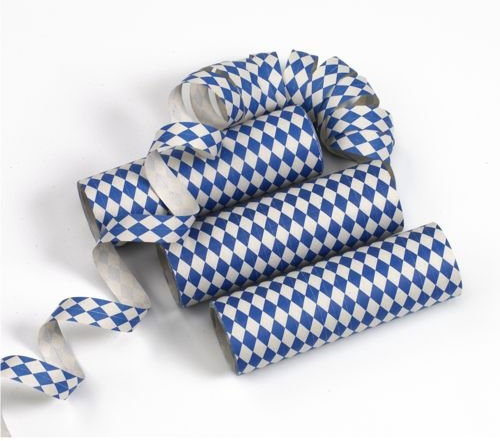 3 Luftschlangen 4 m Bayrisch Blau flammhemmend