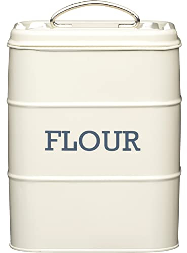 KitchenCraft Living Nostalgia Mehlbehälter, luftdicht, 17 x 12 x 24cm, creme antik, Cremefarben