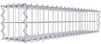 Gabiona Paniers de gabion carrés - Paniers à pierres à remplir - Panier grillagé résistant aux intempéries - Panier métallique original - Fabriqué en Allemagne - 100 x 20 x 20 cm