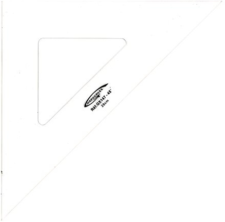 Graphoplex 45° 3 raka kanter 28 cm transparent