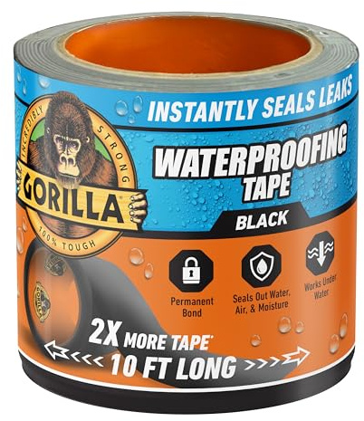 Gorilla Waterproof Patch & Seal Tape: 4 in. x 10 ft. (Black)