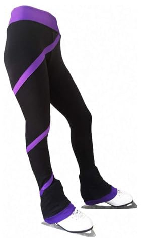 Figure Skating Pants for Girls and Ladies - Training Suits with Plus Velvet (Kids 6-8, Purple)