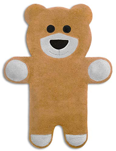 LESCHI Wärmekissen - 4 Kammer Körnerkissen für Mikrowelle - Tier Bär Teddy Beige - anschmiegsames Getreidekissen mit Bio Weizen - ideal als Wärmespender im Winter und für den Bauch