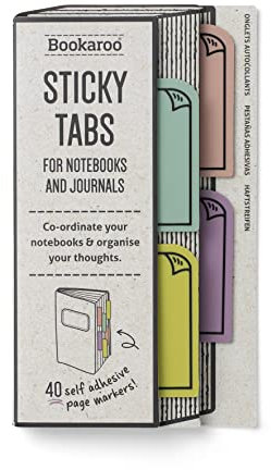 IF Bookaroo Pastels Blanc - Set de notes autocollantes - 40 onglets autocollants de couleur assortie - 1 unité