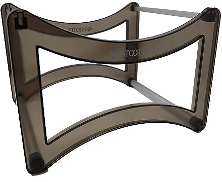 Westcott Hängeregistraturkorb für ca. 35 DIN A4 Hängeregister Mappen (unbefüllt) | Hängeregister Box in Transluzent-Schwarz mit Aluminium-Stecksystem | stapelbar & rutschfest | E-733328 00