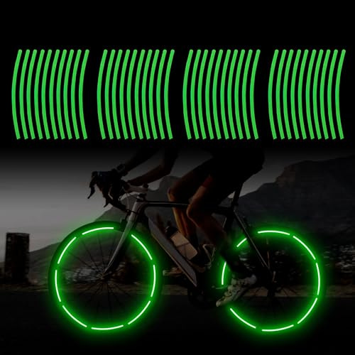 TOMALL Lot de 40 bandes réfléchissantes pour jantes de vélo, voiture, vélo, moto de nuit, décoration de sécurité universelle (vert)