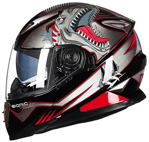 RUYICZB Casque De Moto Intégral Approuvé par Le Dot, Double Pare-Soleil, Casques Rabattables avec Système De Ventilation Électrique, Casque Quatre Saisons pour ATV Crash Racing,F,M