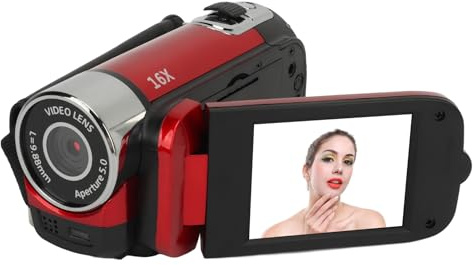 Cámara Digital, Cámara de Vlogging FHD 4K con Enfoque Automático con Cámara Dual 16MP 16X Zoom Digital Cámara Compacta para Niños Videocámara Portátil para Adolescentes y Adultos