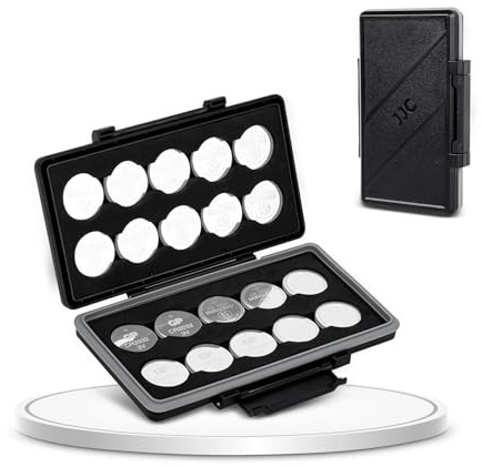 JJC CR2032 CR2025 Battery Case Holder Storage,Water-Resistant Anti-Shock, Coin Cell Battery Case for 20x CR2032 CR2025 CR2045 CR2016, CR2032 Button Round Batteries Holder Cases, Batteries Not Included