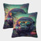 ENYISIYULO Dekokissen Kissenbezüge Rauchende Gorilla 2er Set Kissenhülle DekoRatteive Weiche künstlerischer AFFE Zierkissenbezüge Kissen Für Sofa Sessel Zuhause Auto Schlafzimmer 45x45cm