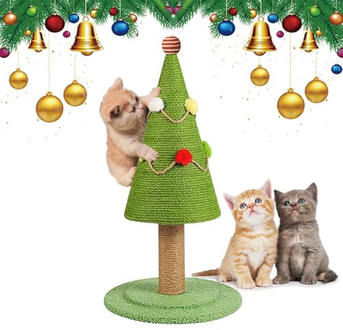Albero Gratta Per Albero Di Natale - Albero Di Natale Gratta Per Gatti, Albero Di Natale Gratta Per Gatti | Tiragraffi Per Gatti In Sisal Naturale, Ornamenti Per Albero Di Natale Estetici, Raschiatura