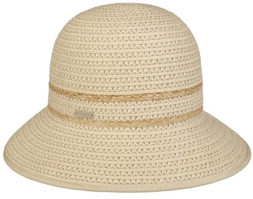 Seeberger Loredina Cloche Strohhut Glockenhut Sommerhut Sonnenhut Damenhut Gartenhut Strandhut Damen - Frühling-Sommer Frühjahr Sommer - One Size Natur
